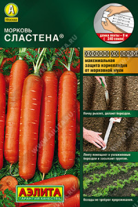 Морковь Сластена Аэлита цв.п. 2гр.(среднепоздняя,мякоть оранж.,сочная,сладкая)