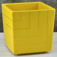 Кашпо пластиковое Квадро 3,3л с вкладышем  медовый