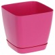 Кашпо пластиковое Тоскана квадрат 17 с поддоном (розовый) - уменьшеная