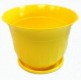 Кашпо пластиковое Нарцисс 0,45л с поддоном  желтый - уменьшеная