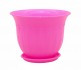 Кашпо пластиковое Нарцисс 0,45л с поддоном  розовый - уменьшеная