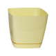 Кашпо пластиковое Тоскана квадрат 17 с поддоном (нежно-желтый) - уменьшеная