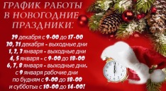 ГРАФИК РАБОТЫ В НОВОГОДНИЕ ПРАЗДНИКИ!