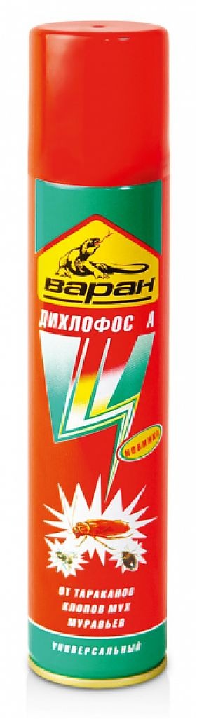 Х.Аэрозоль Дихлофос Варан универсальный  (зеленый) 145 мл уп.24шт (310101) без запаха