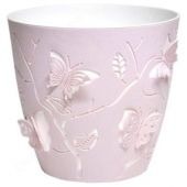 Кашпо пластиковое Бабочки классик 2,5л с вкладышем (розовый)