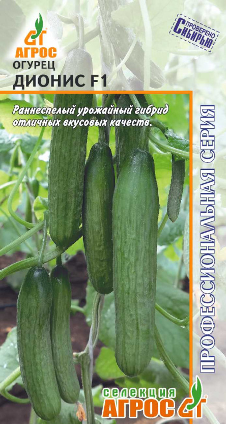 Огурец Дионис F1 Агрос цв.п. 5шт.(раннесп. партенокарпик, устойчив к перепадам температур, аналог Кафкас)