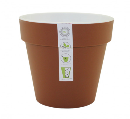 Кашпо пластиковое Протея Эко 22;  5,1л с вкладышем  гранит
