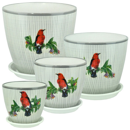 Кашпо Бутон Декупаж (57) 21см