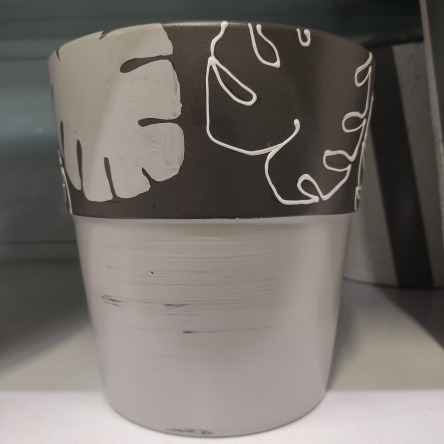 Кашпо Конус борт Монстера графит №5 (д.22)