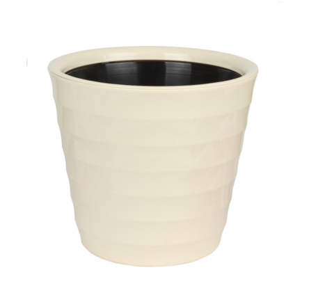 Кашпо пластиковое Лаура 9л с вкладышем  ваниль