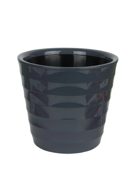Кашпо пластиковое Лаура 9л с вкладышем  антрацит