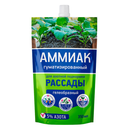 Уд.Аммиак гуматиз. для рассады (дой-пак 350мл) азотная подкормка для всех культур  уп.25шт.