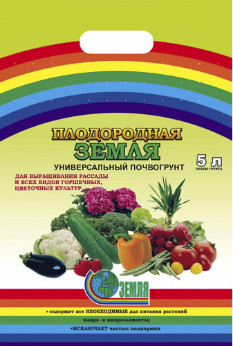 Грунт Плодородная земля Универсальный 5л. уп.10шт.