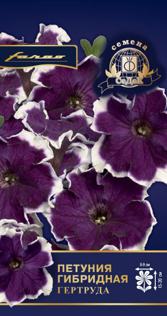 Цв.Петуния Гертруда F1 СеДек  5шт. (синяя с белой каймой)
