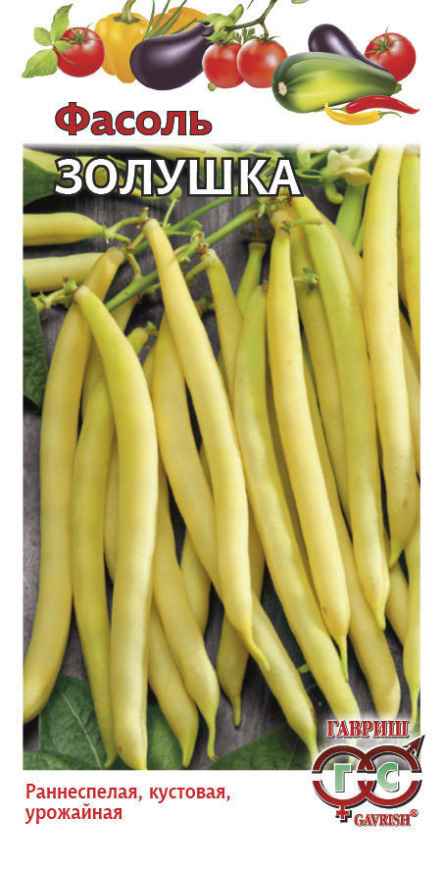 Фасоль Золушка Гавриш цв.п. 5гр.(овощная, кустовая, зел. без волокна 50- 55 см)