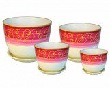 Кашпо Милан Листья красный 22см