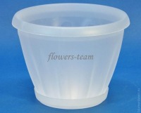 Кашпо пластиковое Знатный 18 (2л) с поддоном  полупрозрачный