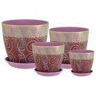 Кашпо Бутон Роспись (71) шелк графит 21см