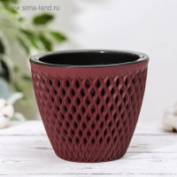 Кашпо пластиковое Версаль 1,6л с вкладышем  бордо