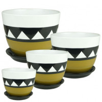 Кашпо Милан Роспись (586) геометрика дуэт кор. 22см