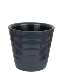 Кашпо пластиковое Лаура 9л с вкладышем  антрацит