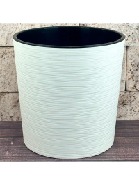 Кашпо пластиковое Вега 10,2л с вкладышем  ваниль