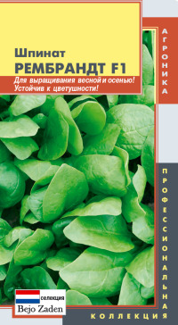 Шпинат Рембрант F1 Плазмас цв.п. 150шт. (среднеранний, для выращивания весной и осенью)