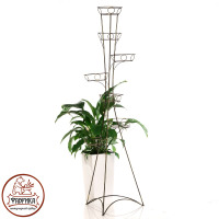 Подставка ков. Классика 10-007 на 7 растений (черный-золото)