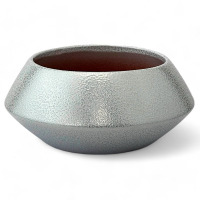 Кашпо Глянец персея бел/сер  d19/h8см