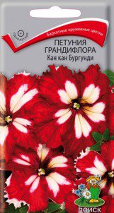 Цв.Петуния Кан кан бургунди (грандифлора, бордовый с бел. пятнами в центре)  Поиск  10шт.