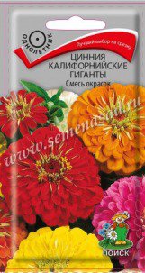 Цв.Циния Калифорнийские гиганты смесь Поиск 0,4гр (80см, диаметр 10см)