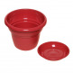 Кашпо пластиковое Милано д.25  4,5л  с поддоном (красный) - уменьшеная