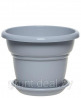 Кашпо пластиковое Милано д.25  4,5л  с поддоном (серый) - уменьшеная
