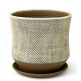 Кашпо Лен бежевый цилиндр 19см - уменьшеная